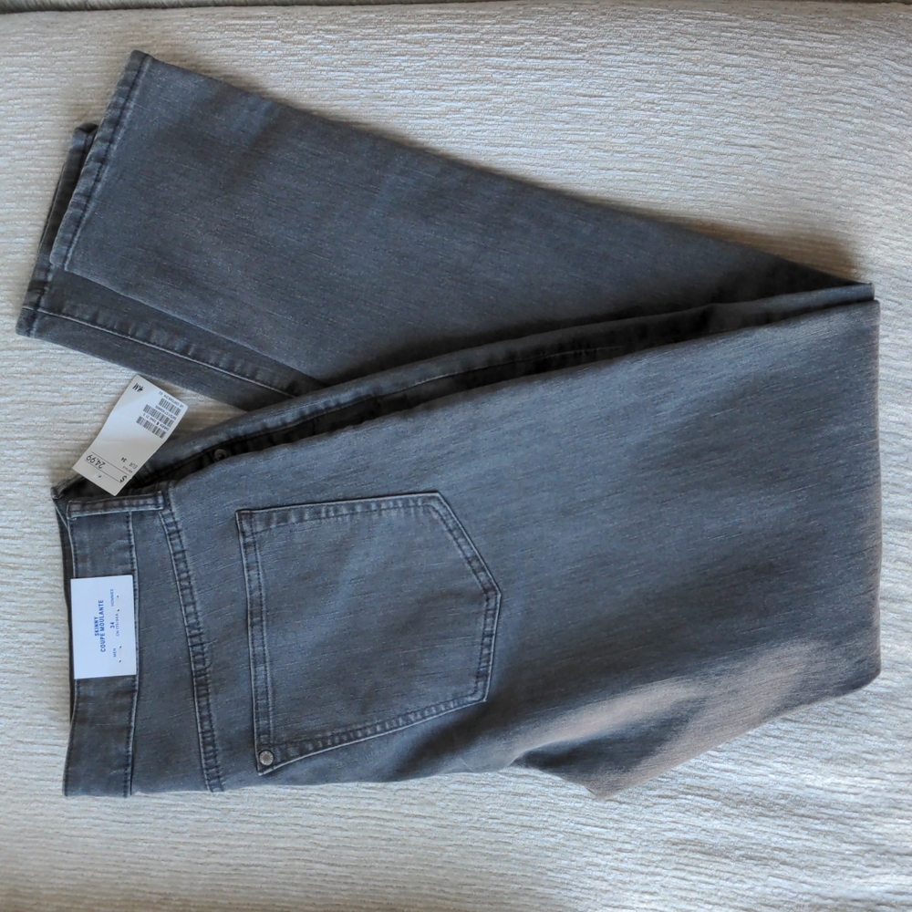 H&M Gray denim skinny jeans size 34 NWT